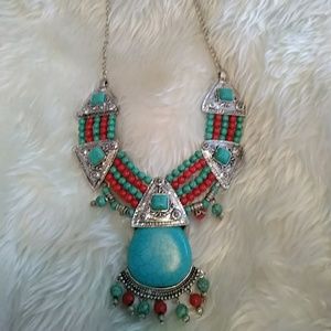 Vintage Faux Turquoise Necklace